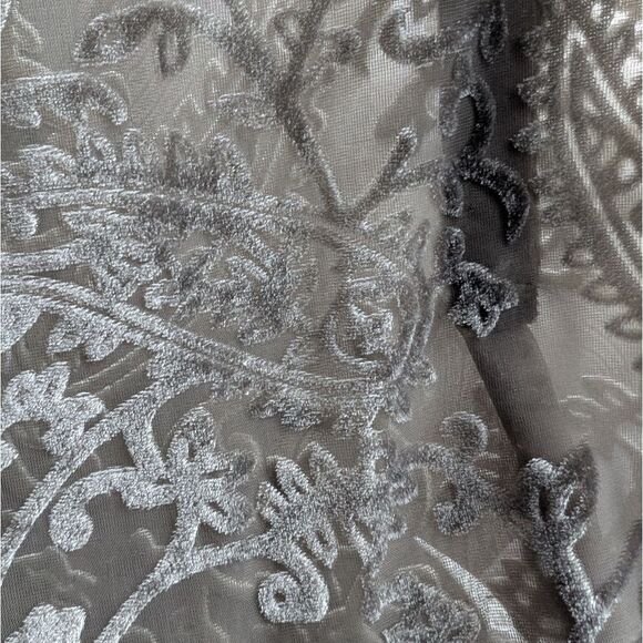 Gray Sleeveless High-Low Tunic Burnout Floral Dress Shirt Size L - Picture 8 of 10